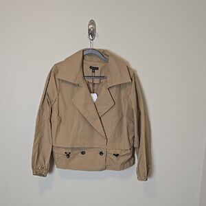 NWT Universal Standard Tan/Khaki Cropped Trench Coat Size 14-16